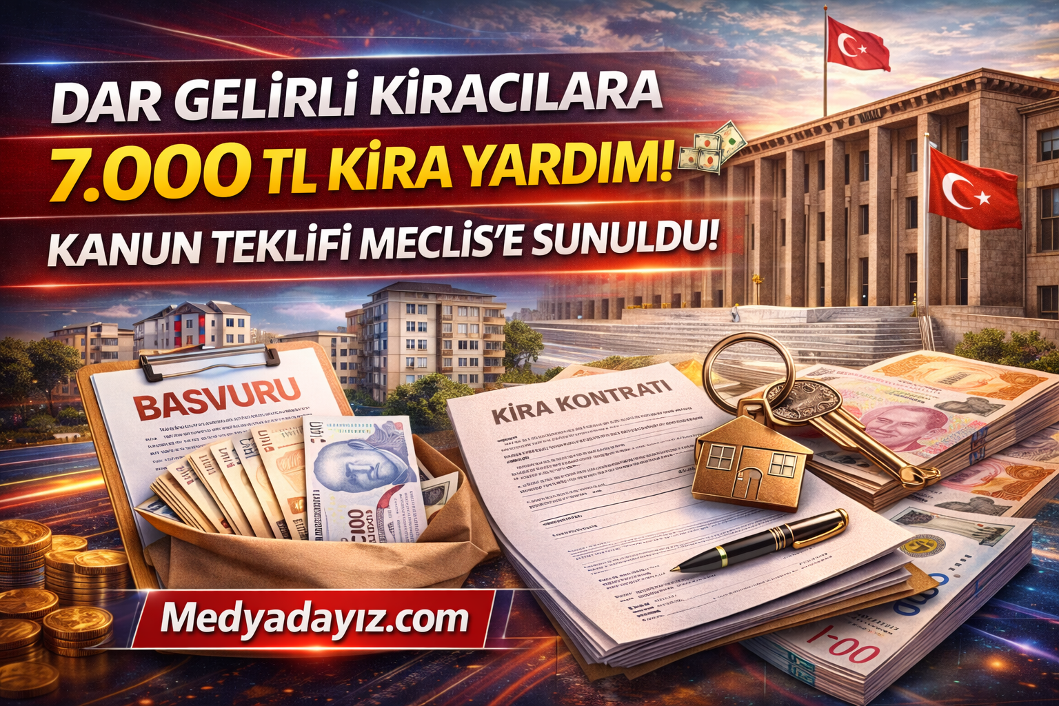 Dar Gelirli Kiracılara 7.000 TL Kira Yardımı 💸 Kanun Teklifi Meclis’e Sunuldu!