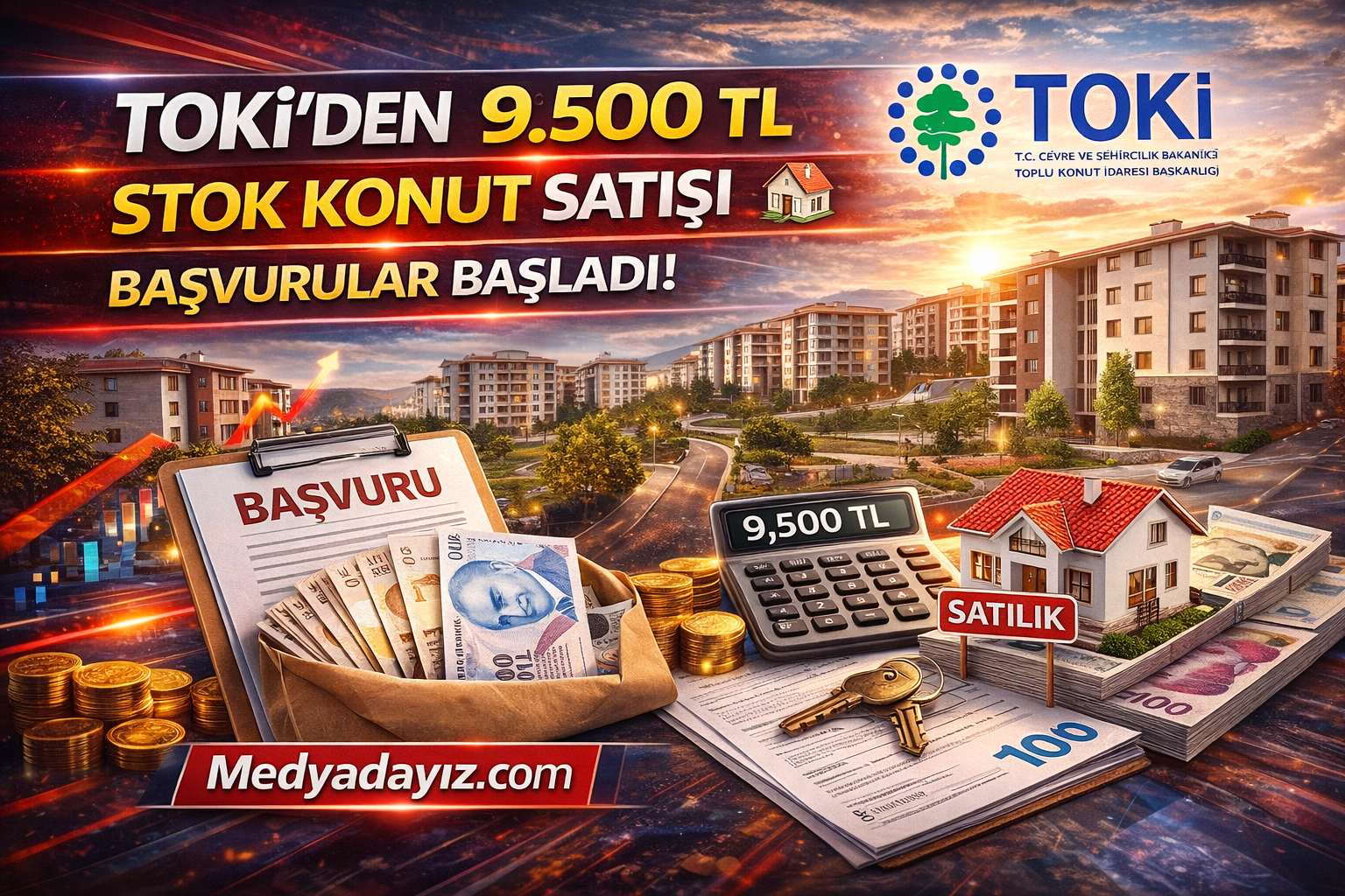 TOKİ’den 9.500 TL Taksitle Stok Konut Satışı 🏠 Başvurular Başladı!