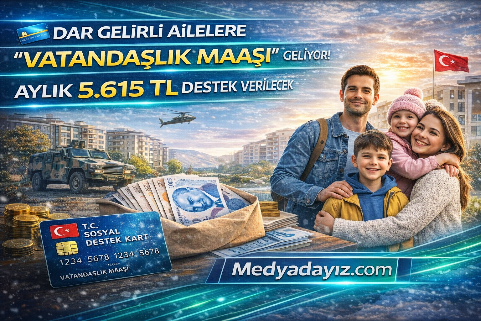 💳 Dar Gelirli Ailelere “Vatandaşlık Maaşı” Geliyor! Aylık 5.615 TL Destek Verilecek