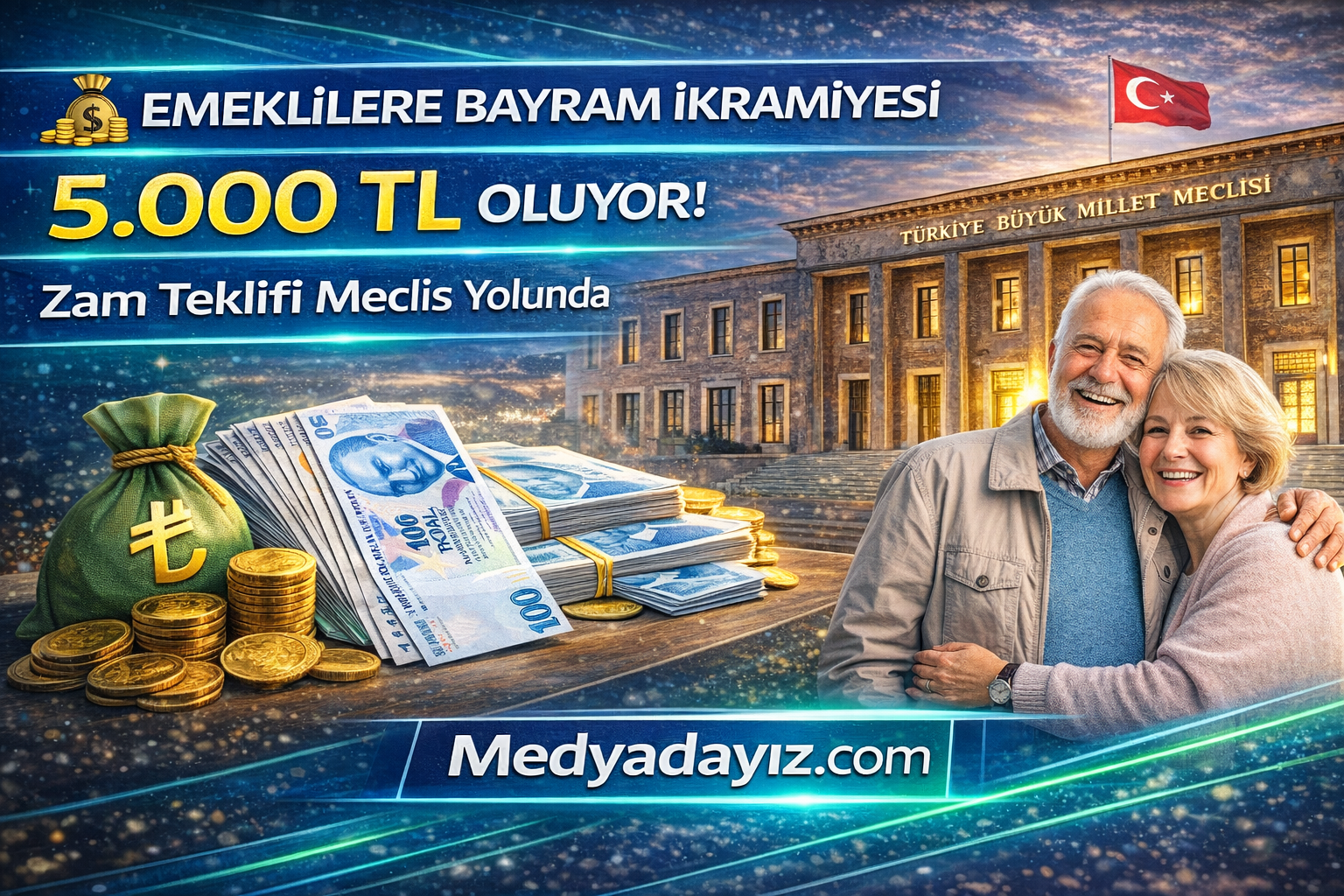 💰 Emeklilere Bayram İkramiyesi 5.000 TL Oluyor! Zam Teklifi Meclis Yolunda