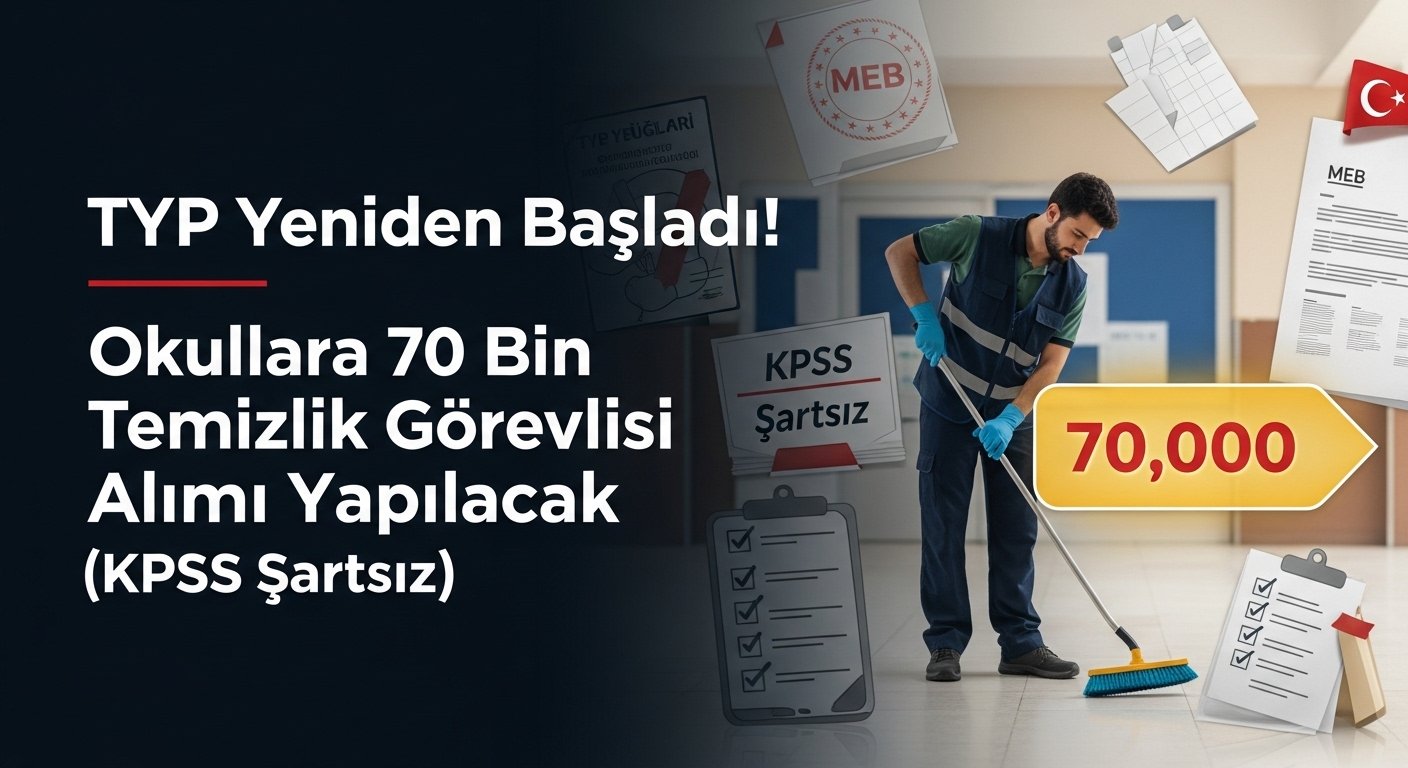 TYP Yeniden Başladı! 🎓 Okullara 70 Bin Temizlik Görevlisi Alımı Yapılacak (KPSS Şartsız)
