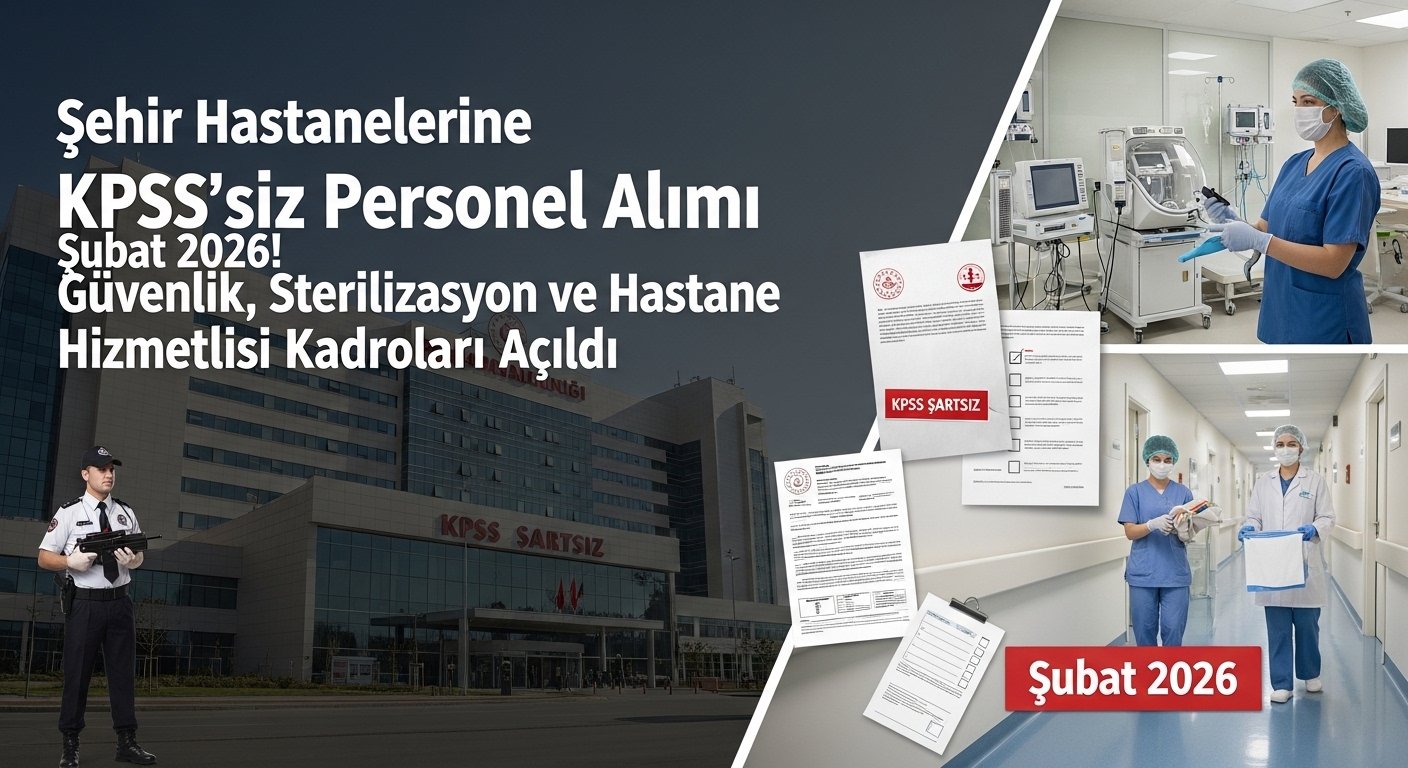 🏥 Şehir Hastanelerine KPSS’siz Personel Alımı Şubat 2026! Güvenlik, Sterilizasyon ve Hastane Hizmetlisi Kadroları Açıldı