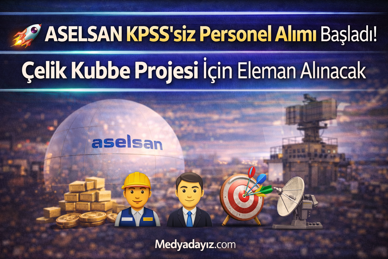 🚀 ASELSAN KPSS’siz Personel Alımı Yapıyor! Çelik Kubbe Projesi İçin Yeni Kadrolar Açıldı