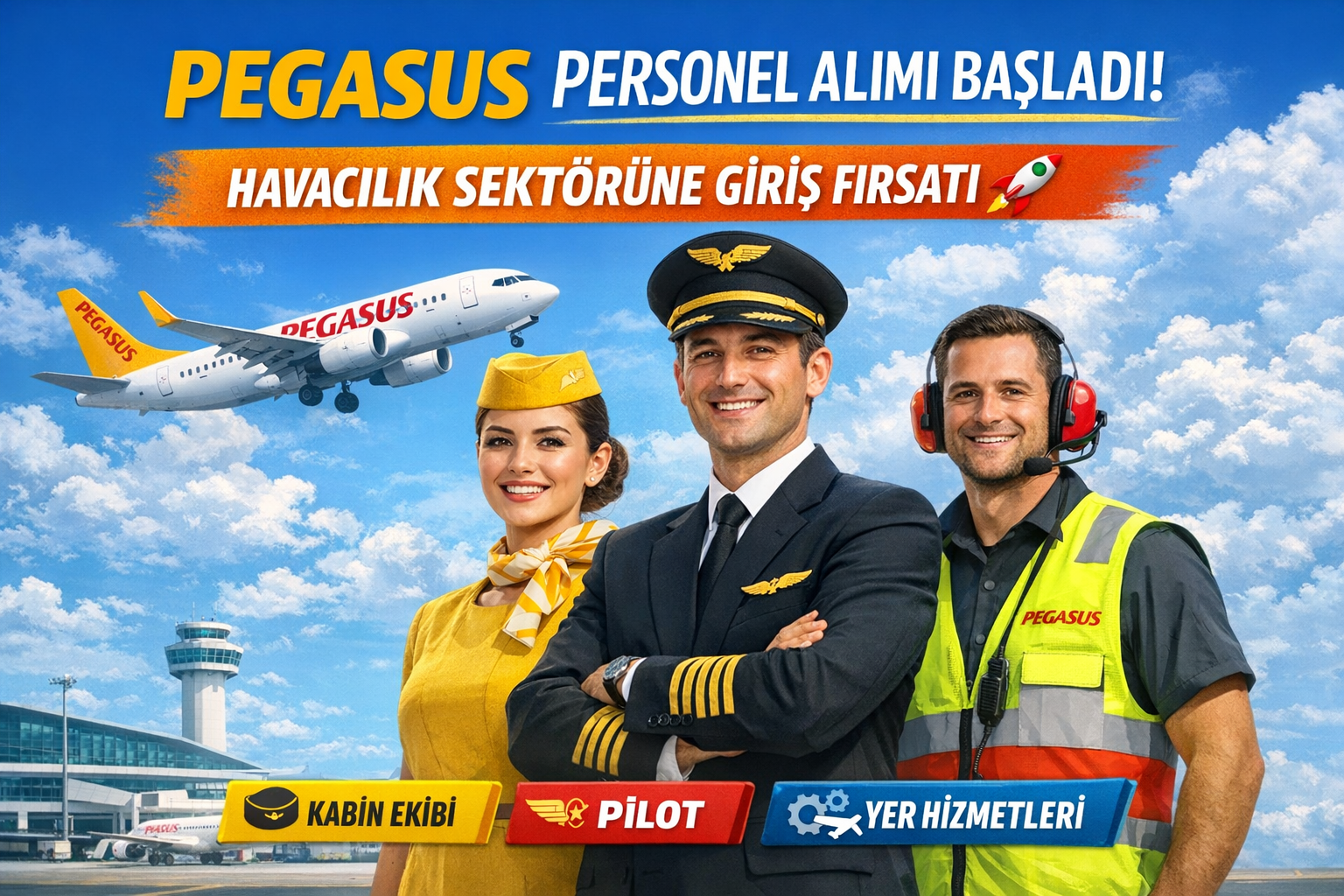 ✈️ Pegasus Personel Alımı Başladı! Havacılık Sektörüne Giriş Fırsatı 🚀