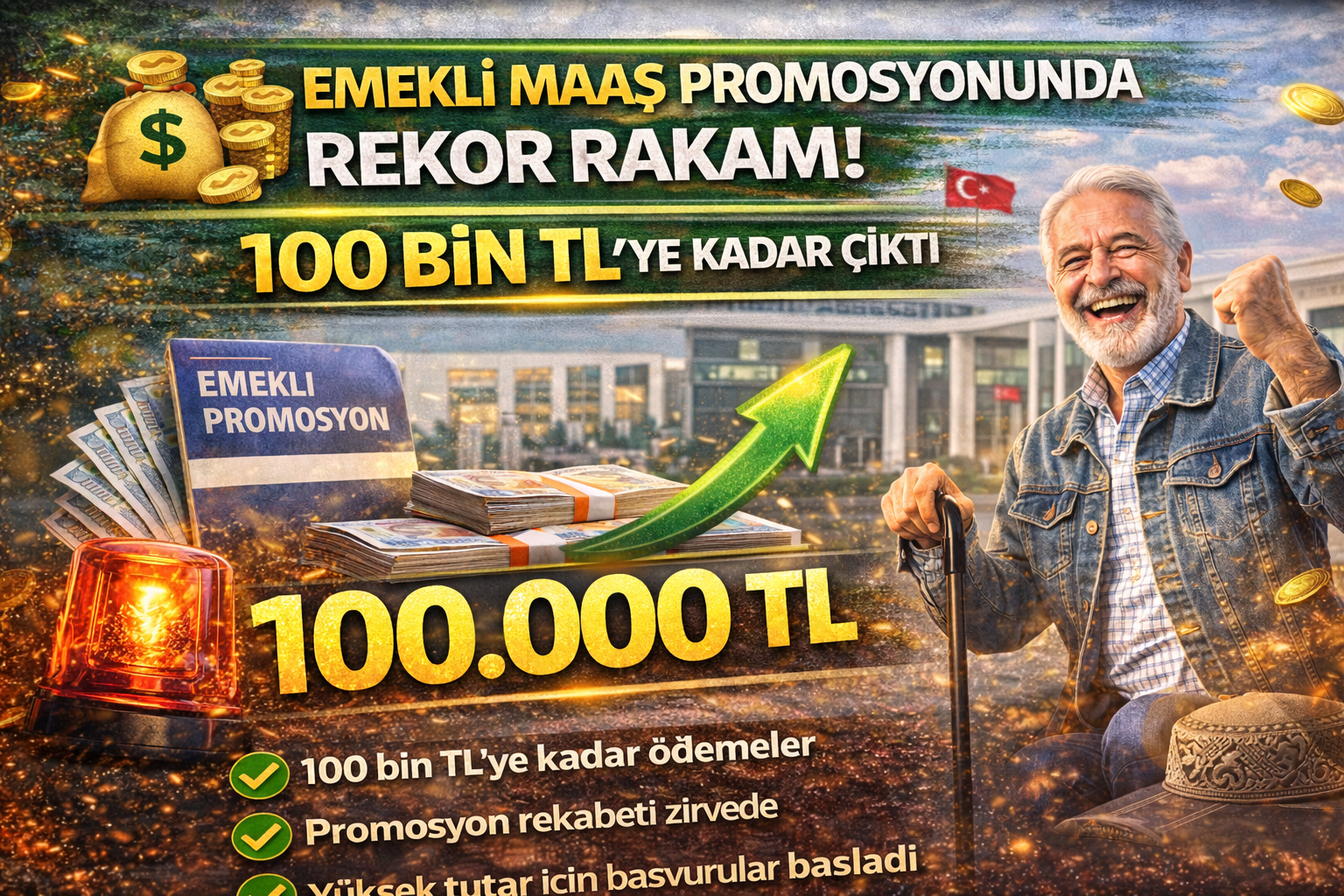 💰 Emekli Maaş Promosyonunda Rekor Rakam! 100 Bin TL’ye Kadar Çıktı
