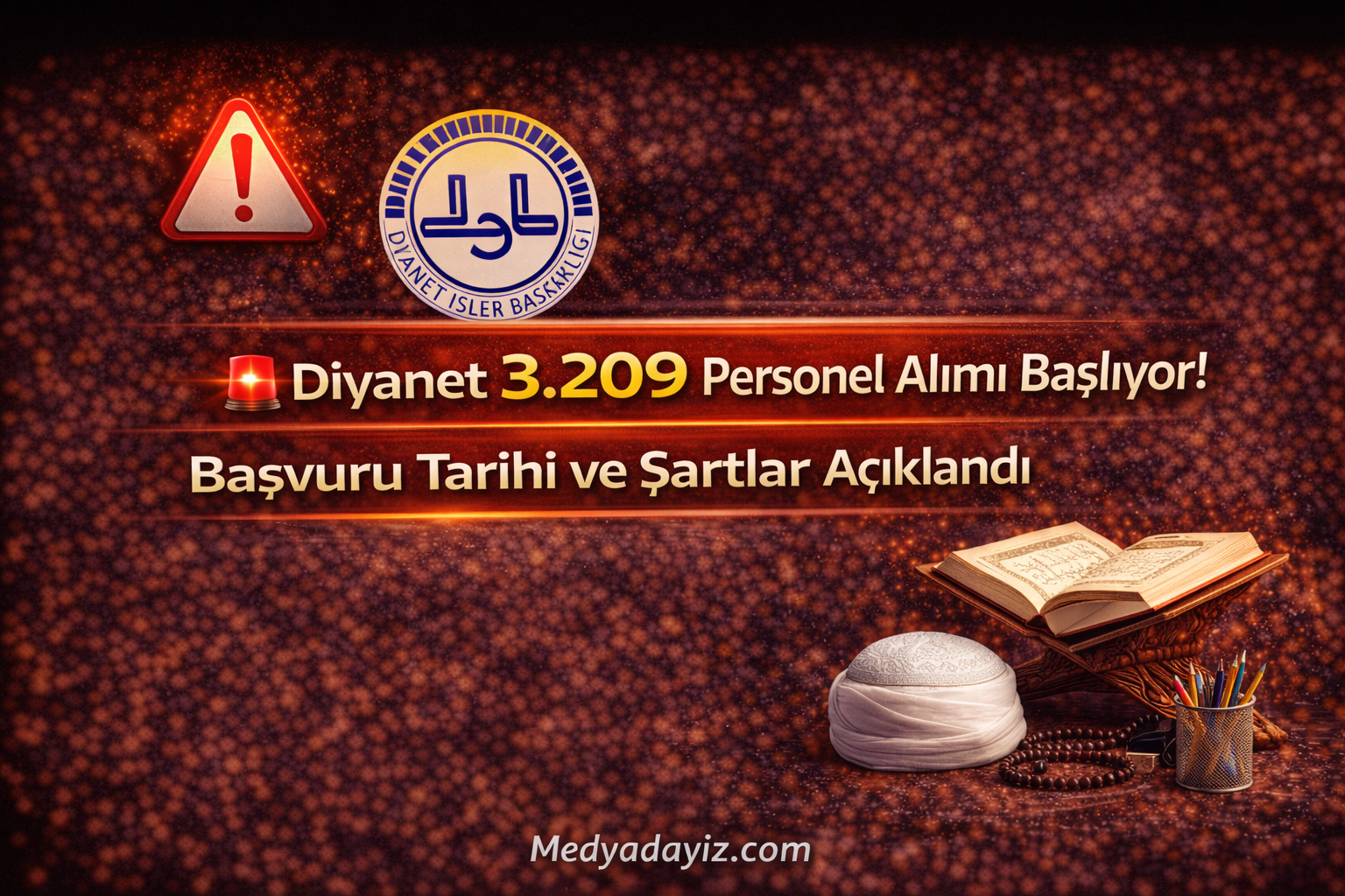 🚨 Diyanet 3.209 Personel Alımı Başlıyor! Başvuru Tarihi ve Şartlar Açıklandı